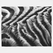 Hard Pastel Zebra op Zwart Fleece Deken (Voorkant (Horizontaal))