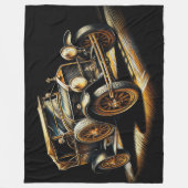Hard Pastel Zwart Antiek Auto Fleece Deken (Voorkant)
