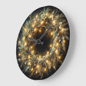 Hard pastels tekenen Kerst krans Geel Grote Klok (Hoek)