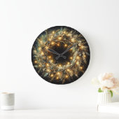 Hard pastels tekenen Kerst krans Geel Grote Klok (Huis)