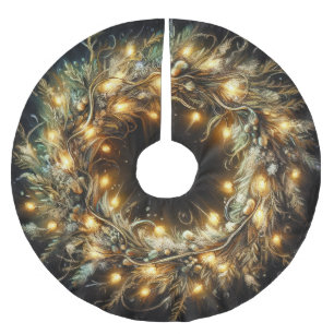 Hard Pastels Tekening Kerstmis Krans Geel Kerstboom Rok