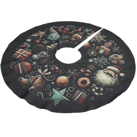 Hard Pastels Tekening Kerstmis Motieven Kerstboom Rok (Gekanteld)