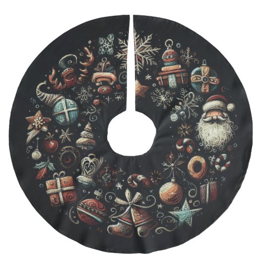 Hard Pastels Tekening Kerstmis Motieven Kerstboom Rok (Voorkant)