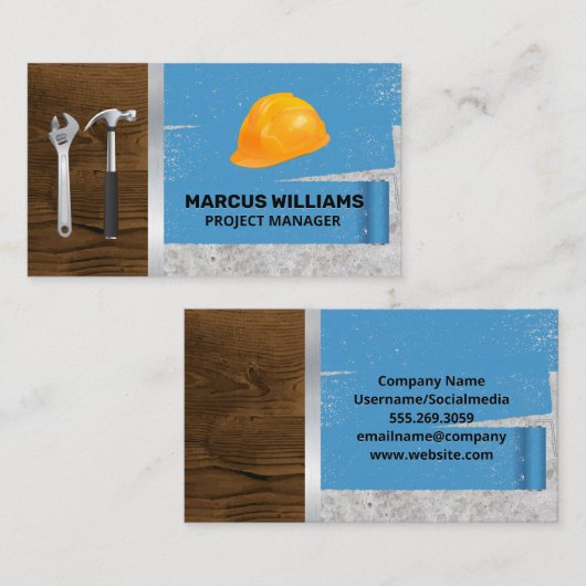 Hard Pet en gereedschap | Achtergrond verfrol Visitekaartje (Voorkant / Achterkant)