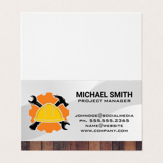 hard Pet | moersleutel | Bouw Visitekaartje (Buitenkant ongevouwen)