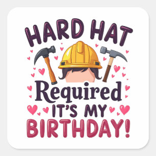 Hard Pet vereist Het is mijn verjaardag c Vierkante Sticker