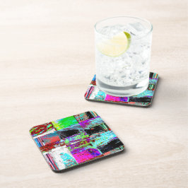 Hard Plastic Coaster – Abstract Grid Bier Onderzetter