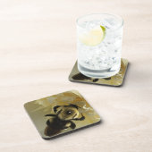 Hard plastic coaster bumblebee on peony flower bier onderzetter (Rechterzijde)