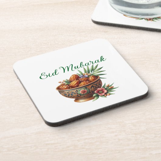 Hard plastic coaster-Eid Mubarak Tableware Bier Onderzetter (Linkerzijde)