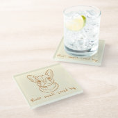 Hard plastic coaster glazen onderzetter (Schuin)