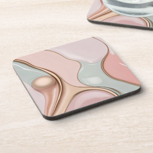 Hard plastic coaster in stylish graphic bier onderzetter (Linkerzijde)