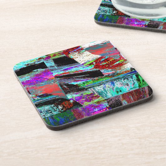 Hard Plastic Coaster – Neon Pulse Bier Onderzetter (Linkerzijde)