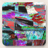 Hard Plastic Coaster – Neon Pulse Bier Onderzetter (Voorkant)