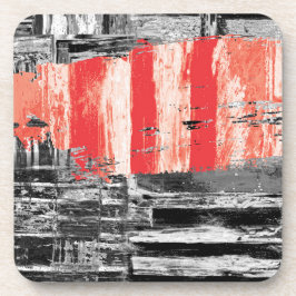 Hard Plastic Coaster – Red Pulse Abstract Design Bier Onderzetter