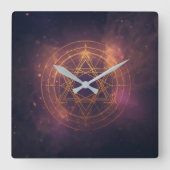 Hard plastic coaster vierkante klok (Voorkant)