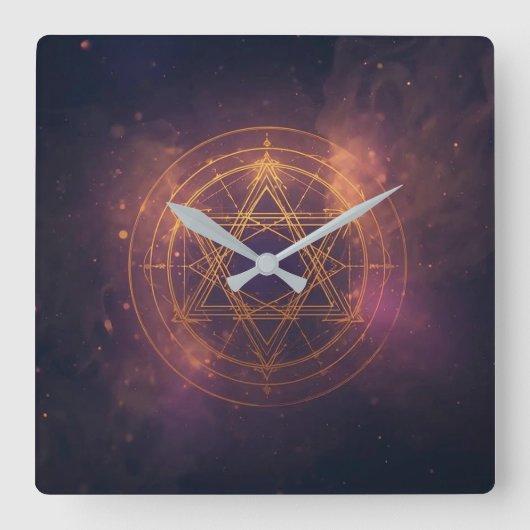 Hard plastic coaster vierkante klok (Voorkant)