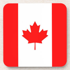 Hard plastic coaster with flag of Canada Bier Onderzetter