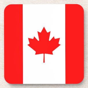 Hard plastic coaster with flag of Canada Bier Onderzetter