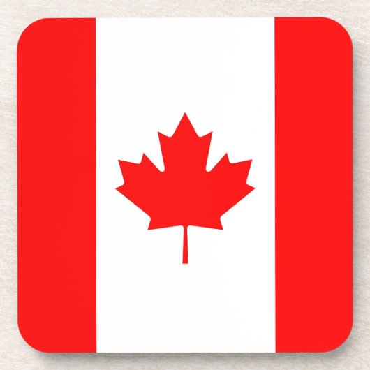 Hard plastic coaster with flag of Canada Bier Onderzetter (Voorkant)