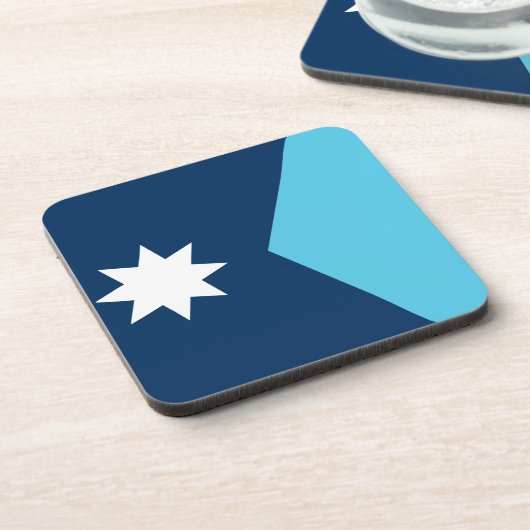 Hard plastic coaster with flag of Minnesota, USA Bier Onderzetter (Linkerzijde)