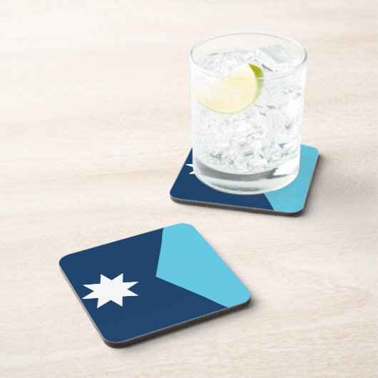 Hard plastic coaster with flag of Minnesota, USA Bier Onderzetter (Rechterzijde)