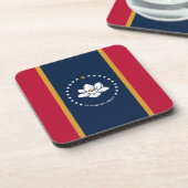 Hard plastic coaster with flag of Mississippi, USA Bier Onderzetter (Linkerzijde)