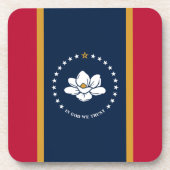Hard plastic coaster with flag of Mississippi, USA Bier Onderzetter (Voorkant)
