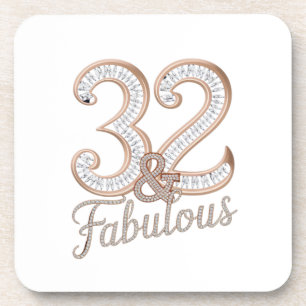 Hard Plastic Coster - 32 & Fabulous Bier Onderzetter