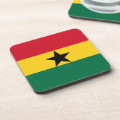 Hard plastic onderzetter met Ghanese vlag (Linkerzijde)