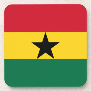 Hard plastic onderzetter met Ghanese vlag
