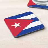 Hard plastic onderzetter met vlag van Cuba (Linkerzijde)