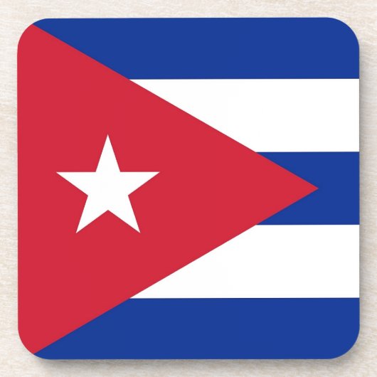 Hard plastic onderzetter met vlag van Cuba (Voorkant)