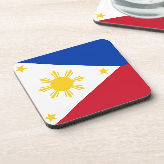 Hard plastic onderzetter met vlag van de Filipijne (Linkerzijde)