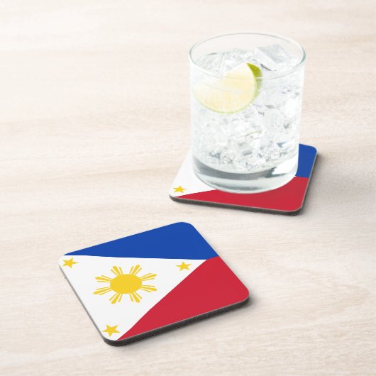 Hard plastic onderzetter met vlag van de Filipijne (Rechterzijde)