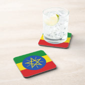 Hard plastic onderzetter met vlag van Ethiopië (Rechterzijde)