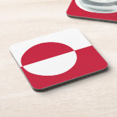 Hard plastic onderzetter met vlag van Groenland (Linkerzijde)