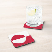 Hard plastic onderzetter met vlag van Groenland (Rechterzijde)