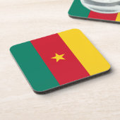 Hard plastic onderzetter met vlag van Kameroen (Linkerzijde)