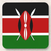 Hard plastic onderzetter met vlag van Kenia (Voorkant)