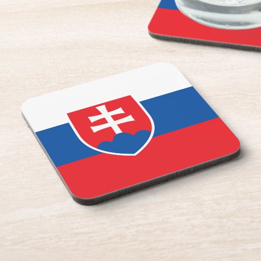 Hard plastic onderzetter met vlag van Slowakije (Linkerzijde)