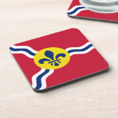 Hard plastic onderzetter met vlag van St. Louis (Linkerzijde)