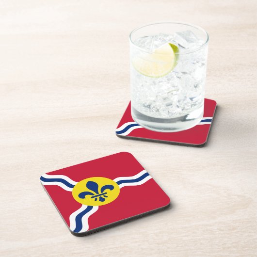 Hard plastic onderzetter met vlag van St. Louis (Rechterzijde)