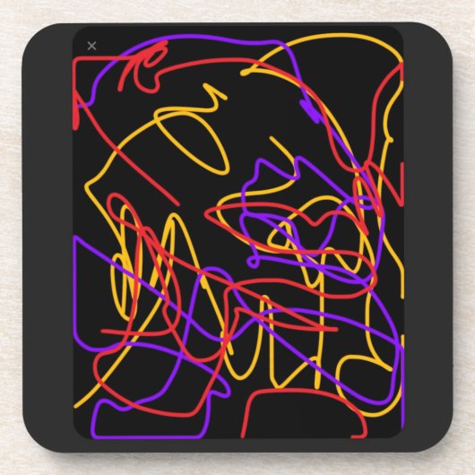 Hard plastic onderzetters set Neon abstracte kunst (Voorkant)