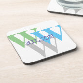 Hard plastiek onderzetter INITIËLE naam monogram m (Linkerzijde)