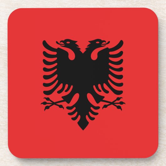 Hard plastiek onderzetter met vlag van Albanië (Voorkant)