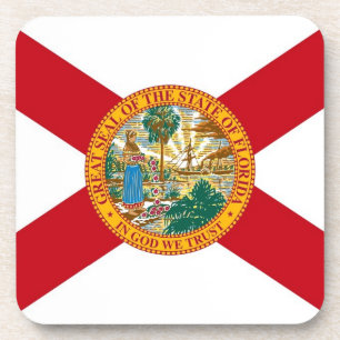 Hard plastiek onderzetter met vlag van Florida, Ve