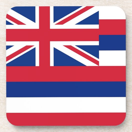 Hard plastiek onderzetter met vlag van Hawaï, Vere (Voorkant)
