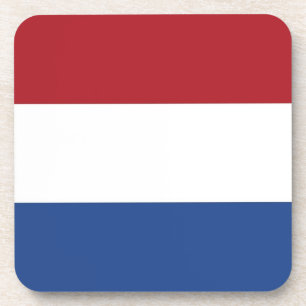 Hard plastiek onderzetter met vlag van Nederland
