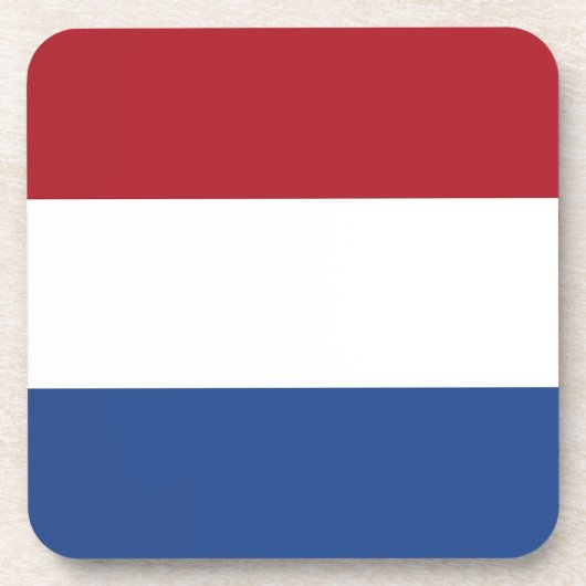 Hard plastiek onderzetter met vlag van Nederland (Voorkant)