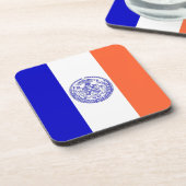 Hard plastiek onderzetter met vlag van New York Ci (Linkerzijde)